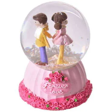 Polyester Love Forever Snow Globe - 2