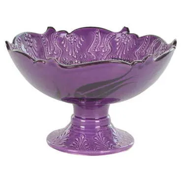 Turkish Ceramic Turquoise Candy Dish 20 cm - Standart - 2