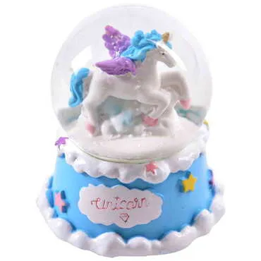 Glass Polyester Snow Ball Unicorn No:31 Medium Size - 2