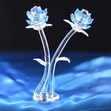 Crystal 2 Roses Figurine