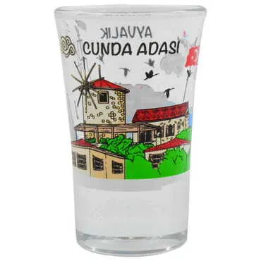 Ayvalik Themed Custom Printed Shot Glass 45x70 mm