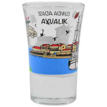 Toptan Ayvalık Temalı Baskılı Shot Bardak 45x70 mm - Standart - 2