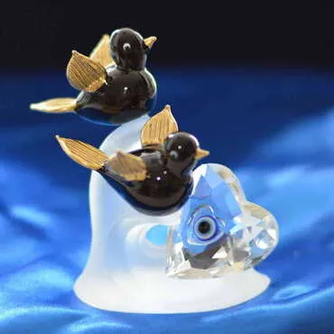 Crystal Two Birds On a Branch Figurine - 3