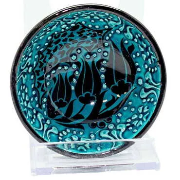 Turkish Ceramic Turquoise Bowl 8 Cm - 2