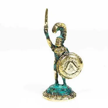 Bronze Spartan Military Figurine 15X6 Cm