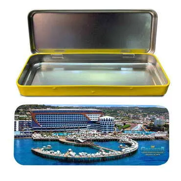 Hotel Themed Customised Metal Tin Pencil Case 210x80x25 mm