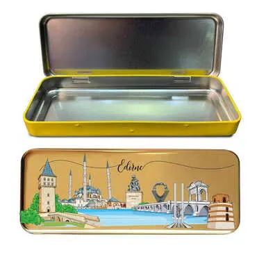 City Themed Customised Metal Tin Pencil Case 210x80x25 mm - Standart - 3