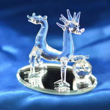 Crystal Dragon Holding Ball Figurine - Standart - 3
