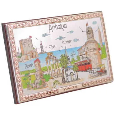Antalya Themed Silver Plated Desktop Decor Mahogany 78X125 Mm - Standart - 2