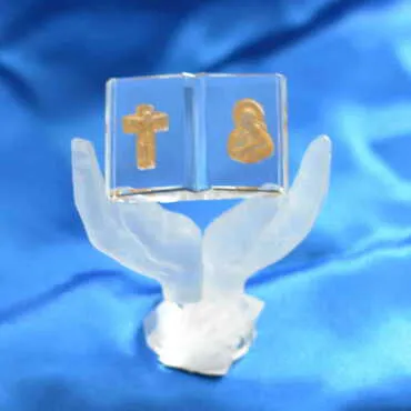Crystal Virgin Mary in Prayers Figurine