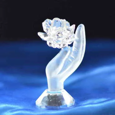 Crystal Holding Flowers Figurine