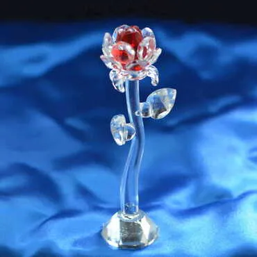 Crystal Rose Figurine with Velvet Gift Box
