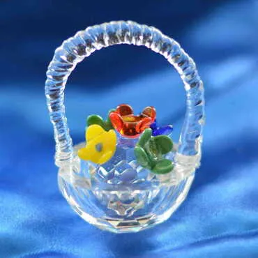 Toptan Kri̇stal Küçük Çi̇çek Sepeti̇ 
