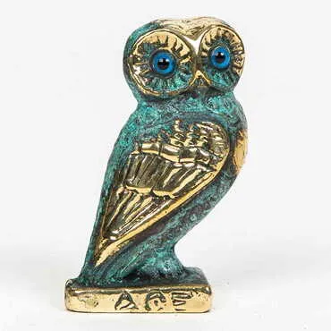 Bronze Owl Figurine 6x4 cm