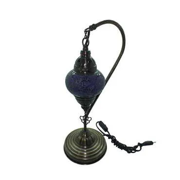 Turkish Mosaic Cracked Gooseneck Desktop Lamp No:1