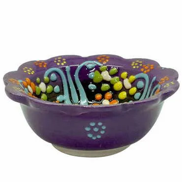 Turkish Ceramic Relief Daisy Bowl 8 cm - 3