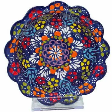 Turkish Ceramic Relief Daisy Bowl 13 cm - 2
