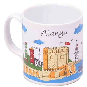 Alanya Themed Custom Printed Ceramic Coffee Mug 82x90 mm - 2