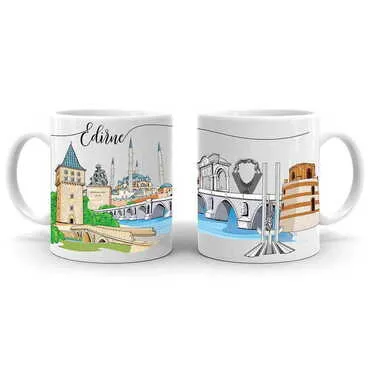 Edirne Themed Custom Printed Ceramic Coffee Mug 82x90 mm
