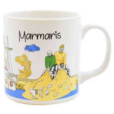 Toptan Marmaris Temalı Seramik Baskılı Kupa 82x90 mm - Standart - 2