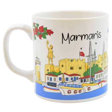 Toptan Marmaris Temalı Seramik Baskılı Kupa 82x90 mm - Standart - 3