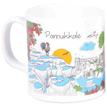Toptan Pamukkale Temalı Seramik Baskılı Kupa 82x90 mm - Standart - 3