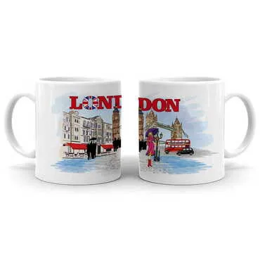 City Themed Custom Printed Ceramic Coffee Mug 82x90 mm - Standart - 2