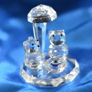 Crystal Two Pandas Under Palm Tree Figurine - Standart - 2
