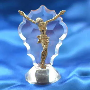 Crystal Metal Cross Figurine