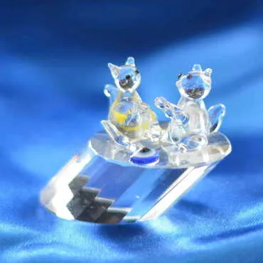 Crystal Two Squirrel on a Log Figurine - Standart - 3
