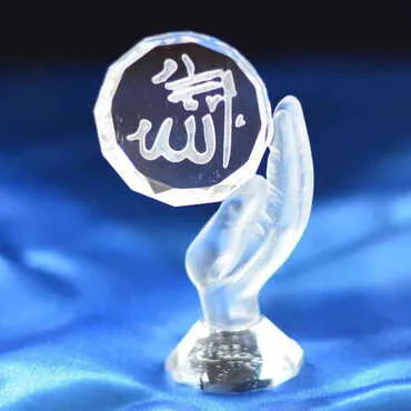 Crystal Quran in Hand Figurine