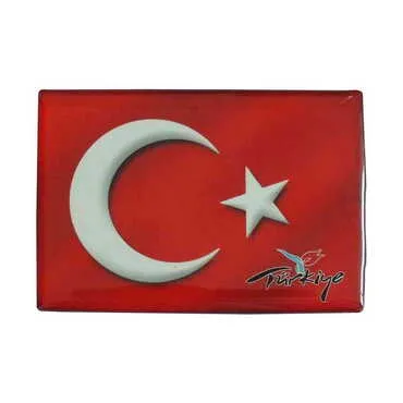 Turkey Themed Epoxy Dome Rectangle Souvenir Fridge Magnet 80x55 cm