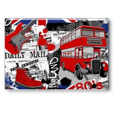 Toptan Londra Temalı Myros Dikdörtgen Magnet 80x55 mm - Standart - 3