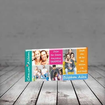 Family Themed Epoxy Dome Panaromic Souvenir Fridge Magnet 120x50 cm