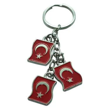 Turkey Themed Metal Customized Enamel Keyring 3 Charms