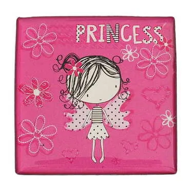 Doughter Themed Epoxy Dome Square Souvenir Fridge Magnet 65x65 mm