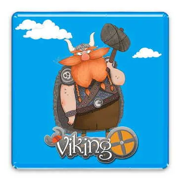 Theme Park Themed Epoxy Dome Square Souvenir Fridge Magnet 65x65 mm