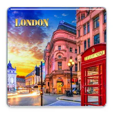 Toptan Londra Temalı Myros Büyük Kare Magnet 80x80 mm - Standart - 3