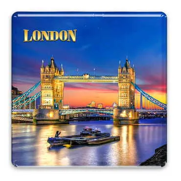 Toptan Londra Temalı Myros Büyük Kare Magnet 80x80 mm - Standart - 5
