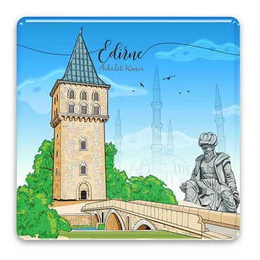 City Themed Epoxy Dome Square Souvenir Fridge Magnet 80x80 mm - Standart - 3