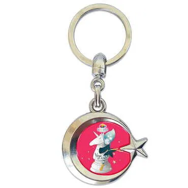 Theme Park Themed Metal Turkish Flag Enamel Keychain