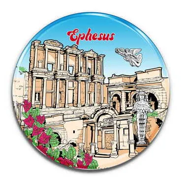 Toptan Müze Temalı Myros Yuvarlak Magnet 67 mm
