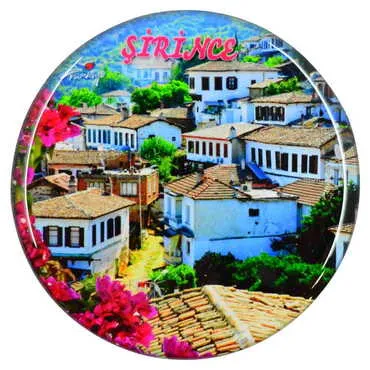 Toptan Şirince Temalı Myros Yuvarlak Magnet 67 mm