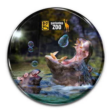 Toptan Hayvanat Bahçesi Temalı Myros Yuvarlak Magnet 67 mm
