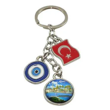 Kemer Themed Metal Evil Eye Enamel Keychain
