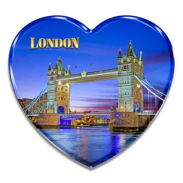 Toptan Londra Temalı Myros Kalp Magnet 65x60 mm - Standart - 4