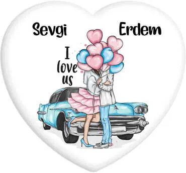 Toptan Sevgiliye Özel Myros Kalp Magnet 65x60 mm - 2