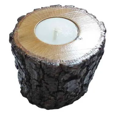 Wooden Candle Holder 7.5Cm