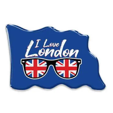 London Themed Epoxy Dome Flag Shaped Souvenir Fridge Magnet 70x50 mm - Standart - 4