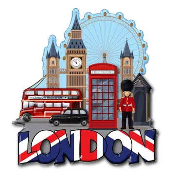 City Themed Epoxy Dome Cut Out Special Shape Souvenir Fridge Magnet - Standart - 2
